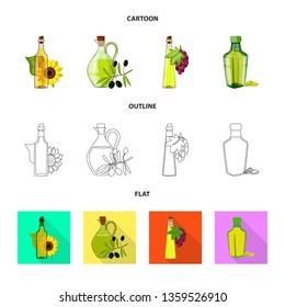 Vector illustration of healthy  and vegetable  sign. Set of healthy  and agriculture stock symbol for web.