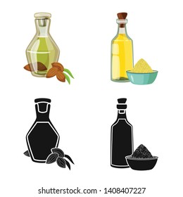 Vector illustration of healthy  and vegetable  sign. Set of healthy  and agriculture vector icon for stock.