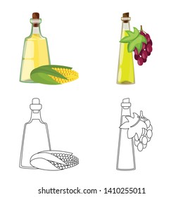 Vector illustration of healthy  and vegetable  sign. Set of healthy  and agriculture vector icon for stock.
