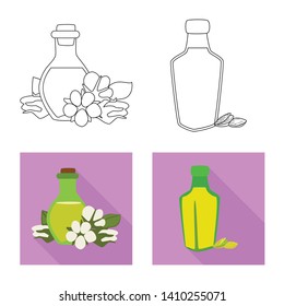 Vector illustration of healthy  and vegetable  sign. Collection of healthy  and agriculture stock vector illustration.