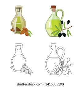 Vector illustration of healthy  and vegetable  sign. Collection of healthy  and agriculture stock symbol for web.