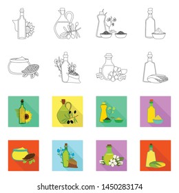 Vector illustration of healthy and vegetable sign. Set of healthy and agriculture vector icon for stock.
