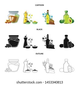 Vector illustration of healthy and vegetable sign. Collection of healthy and agriculture vector icon for stock.