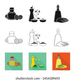 Vector illustration of healthy and vegetable sign. Set of healthy and agriculture stock symbol for web.