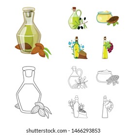 Vector illustration of healthy and vegetable sign. Set of healthy and agriculture vector icon for stock.
