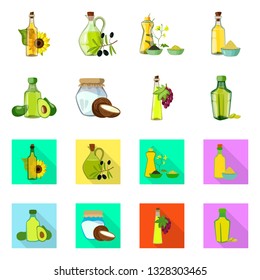 Vector illustration of healthy  and vegetable  symbol. Set of healthy  and agriculture stock symbol for web.