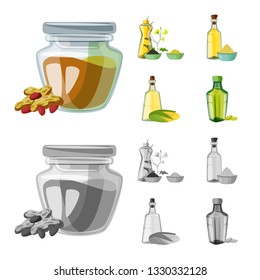 Vector illustration of healthy  and vegetable  symbol. Set of healthy  and agriculture stock vector illustration.