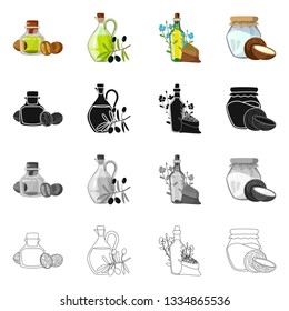 Vector illustration of healthy  and vegetable  symbol. Collection of healthy  and agriculture stock vector illustration.