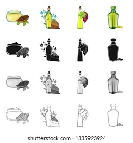 Vector illustration of healthy  and vegetable  symbol. Set of healthy  and agriculture stock symbol for web.