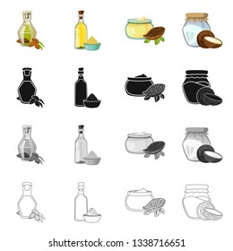 Vector illustration of healthy  and vegetable  symbol. Collection of healthy  and agriculture vector icon for stock.