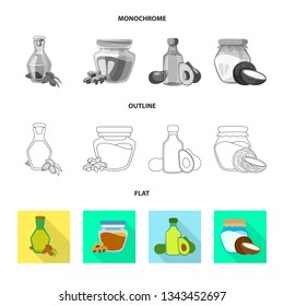 Vector illustration of healthy  and vegetable  symbol. Collection of healthy  and agriculture stock vector illustration.