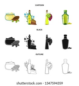 Vector illustration of healthy  and vegetable  symbol. Set of healthy  and agriculture vector icon for stock.