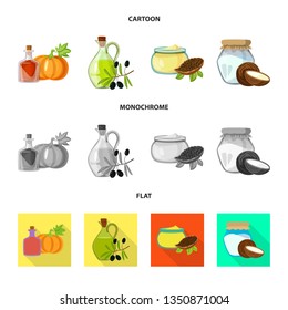 Vector illustration of healthy  and vegetable  symbol. Collection of healthy  and agriculture stock vector illustration.