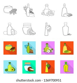 Vector illustration of healthy  and vegetable  symbol. Set of healthy  and agriculture stock symbol for web.
