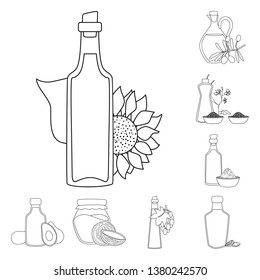 Vector illustration of healthy  and vegetable  symbol. Set of healthy  and organics vector icon for stock.