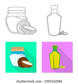 Vector illustration of healthy  and vegetable  symbol. Set of healthy  and agriculture stock vector illustration.