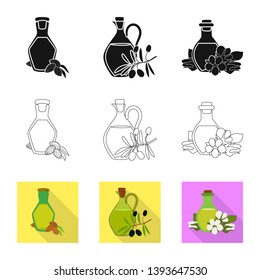 Vector illustration of healthy  and vegetable  symbol. Collection of healthy  and agriculture stock vector illustration.