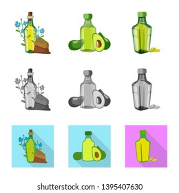 Vector illustration of healthy  and vegetable  symbol. Collection of healthy  and agriculture stock vector illustration.