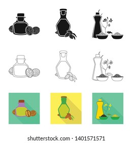 Vector illustration of healthy  and vegetable  symbol. Collection of healthy  and agriculture stock vector illustration.