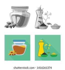 Vector illustration of healthy  and vegetable  symbol. Collection of healthy  and agriculture stock vector illustration.
