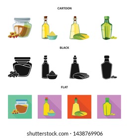 Vector illustration of healthy and vegetable symbol. Collection of healthy and agriculture stock vector illustration.