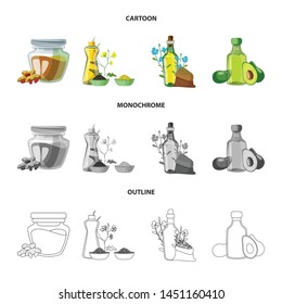 Vector illustration of healthy and vegetable symbol. Set of healthy and agriculture stock vector illustration.