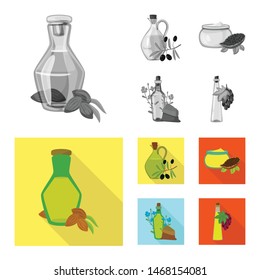 Vector illustration of healthy and vegetable symbol. Collection of healthy and agriculture stock symbol for web.