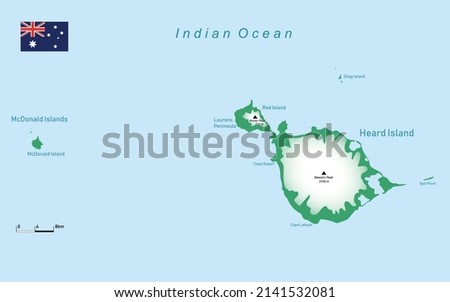 Vector illustration Heard Island and McDonald Islands map