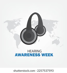 Vector Illustration of Hearing Awareness Week. Simple and Elegant Design