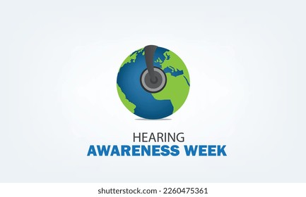 Vector Illustration of Hearing Awareness Week. Simple and Elegant Design