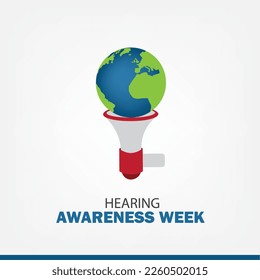 Vector Illustration of Hearing Awareness Week. Simple and Elegant Design