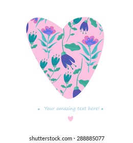 Vector illustration with heart. 