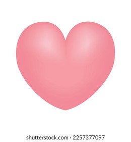 Ilustración vectorial corazón 3d. Aislado sobre fondo blanco
