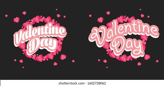 Vector illustration heart abstract black background