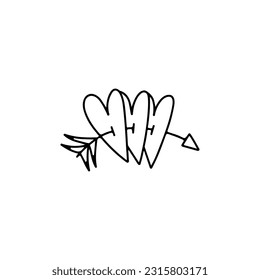 vector illustration of a heart with an arrow