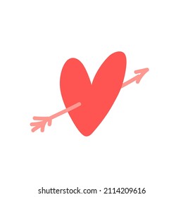 Ilustración vectorial del corazón con símbolo de flecha 