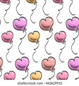 Vector illustration of heart balloons background