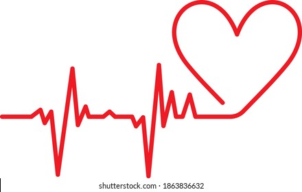 Vector illustration of the heart beat