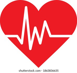 Vector illustration of the heart beat
