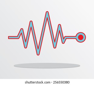 Vector Illustration Heart beat, cardiogram