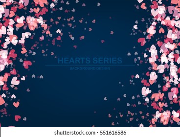 Vector illustration heart in blue background design