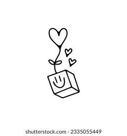 vector illustration of heart with box concept