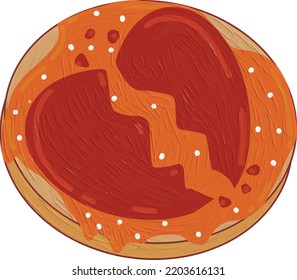 Vector Illustration of Heart Break Halloween Cookie, fit for poster, sticker, and social media
