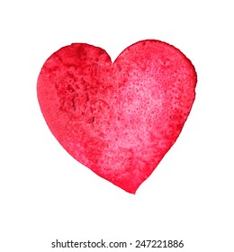 Vector illustration of heart. Bright colors watercolor heart.  Can be used for cards, invitations, fabrics, wallpapers, scrap-booking, ornamental template for design and decoration, etc