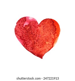 Vector illustration of heart. Bright colors watercolor heart.  Can be used for cards, invitations, fabrics, wallpapers, scrap-booking, ornamental template for design and decoration, etc