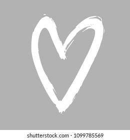 Vector illustration of heart. Brush hand drawn heart