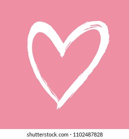 Vector illustration of heart. Brush hand drawn heart