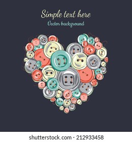 vector illustration heart of the buttons