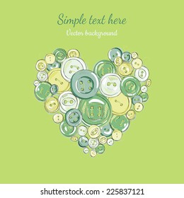 vector illustration heart of the buttons