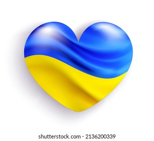 Vector illustration. Heart in the colors of the flag of Ukraine 